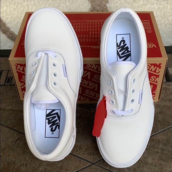 •VANS ERA STACKED LEATHER TRUE WHITE PLATFORMS - Picture 7 of 16